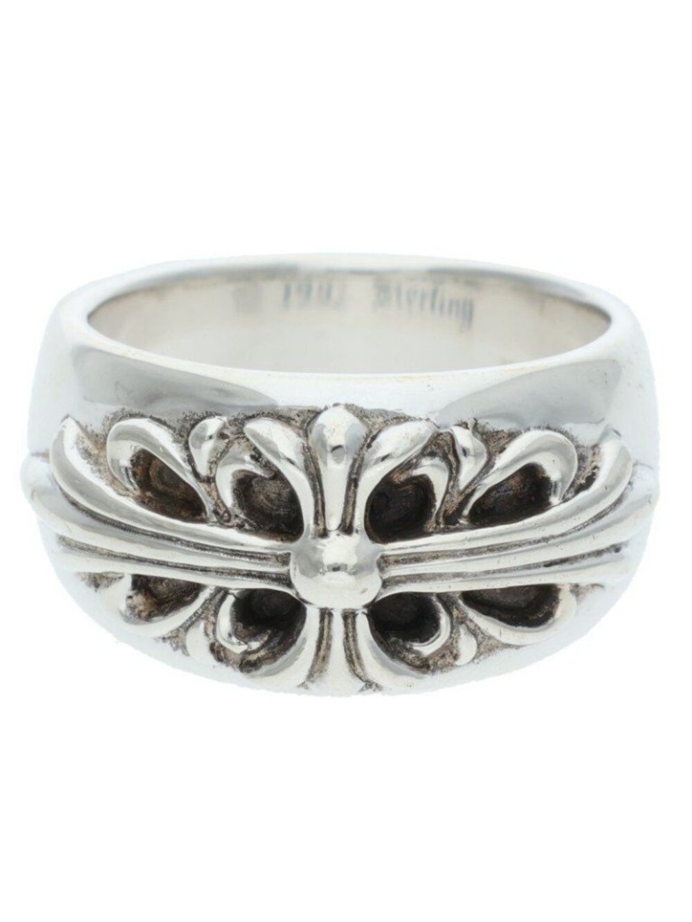 Chrome Hearts Flrl Floral Cross Silver Ring